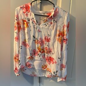 Loft long‎ sleeve floral blouse. Size Small